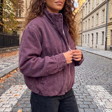 Load image into Gallery viewer, Gabardine Bomber Jacket-Washed Plum
