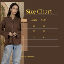 Load image into Gallery viewer, Basic Linen Women's Long Shirt - Brown
