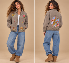Load image into Gallery viewer, Women's Embroidered Jacket-Tiger-Cafe
