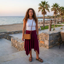 Load image into Gallery viewer, Asymmetrical Skirt-Burgundy
