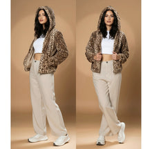 Load image into Gallery viewer, Women&#39;s Fur Leopard Jacket-Brown &amp; Beige (Size S-M-L) BLACK FRIDAY OFFER
