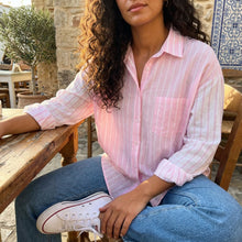 Load image into Gallery viewer, Stripey 100% Crisp Cotton Shirt-Pale Pink
