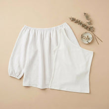 Load image into Gallery viewer, Off Shoulder Elasticated Top-White-2 piece (includes top for lining)
