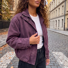 Load image into Gallery viewer, Gabardine Bomber Jacket-Washed Plum
