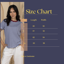 Load image into Gallery viewer, Women's Basic Stripey Tshirt- Burgundy Rib
