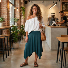Load image into Gallery viewer, Off Shoulder Elasticated Top-White-2 piece (includes top for lining)
