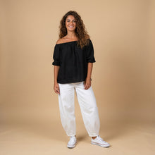 Load image into Gallery viewer, Off Shoulder Elasticated Top-Black- 2 piece (includes top for lining)
